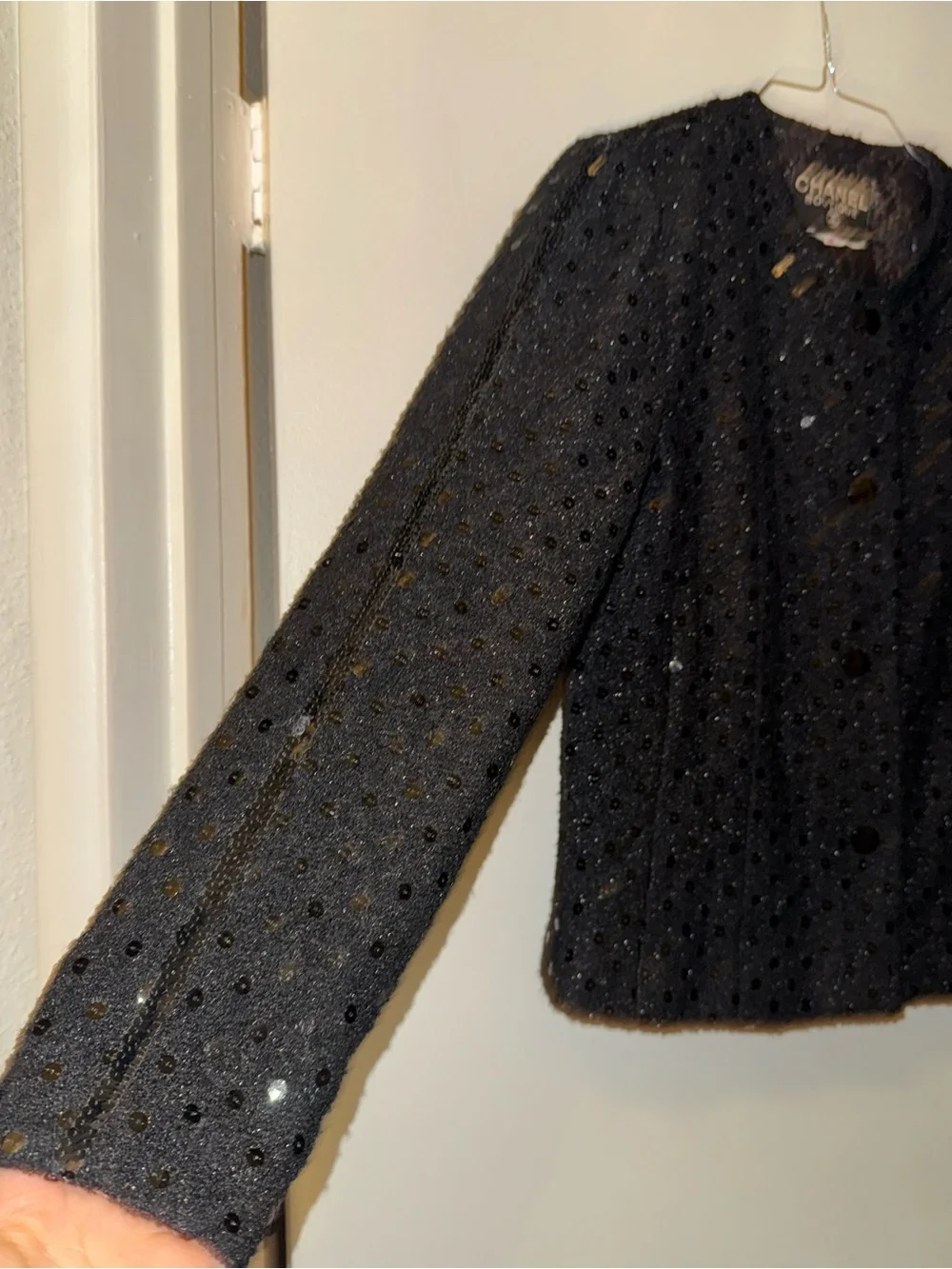 Chanel Suit Black with sequins vintage (2 piece set: jacket and skirt)